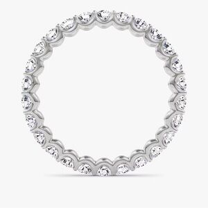 2.02 TCW Lab Diamond U-Prong Eternity Band 14K White Gold Scalloped Wedding